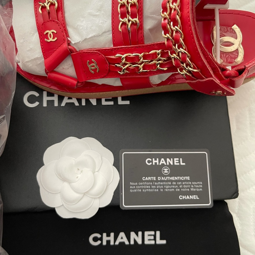 Chanel interlocking chain sandals